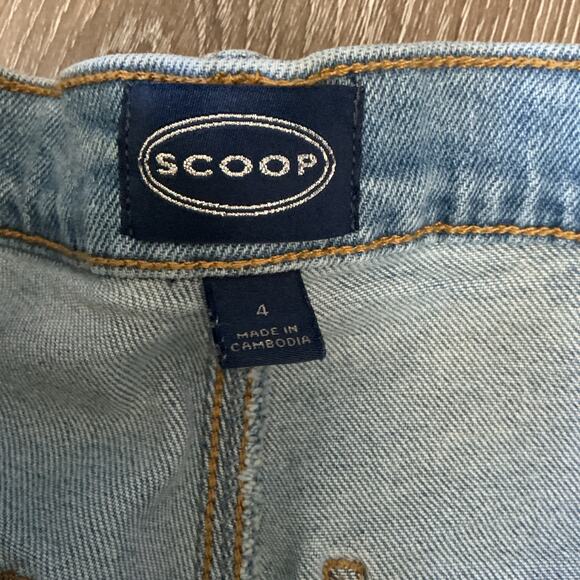 Scoop Flat Front Pocket Flare Leg Light Wash Denim Jeans Size 4 - Picture 10 of 13